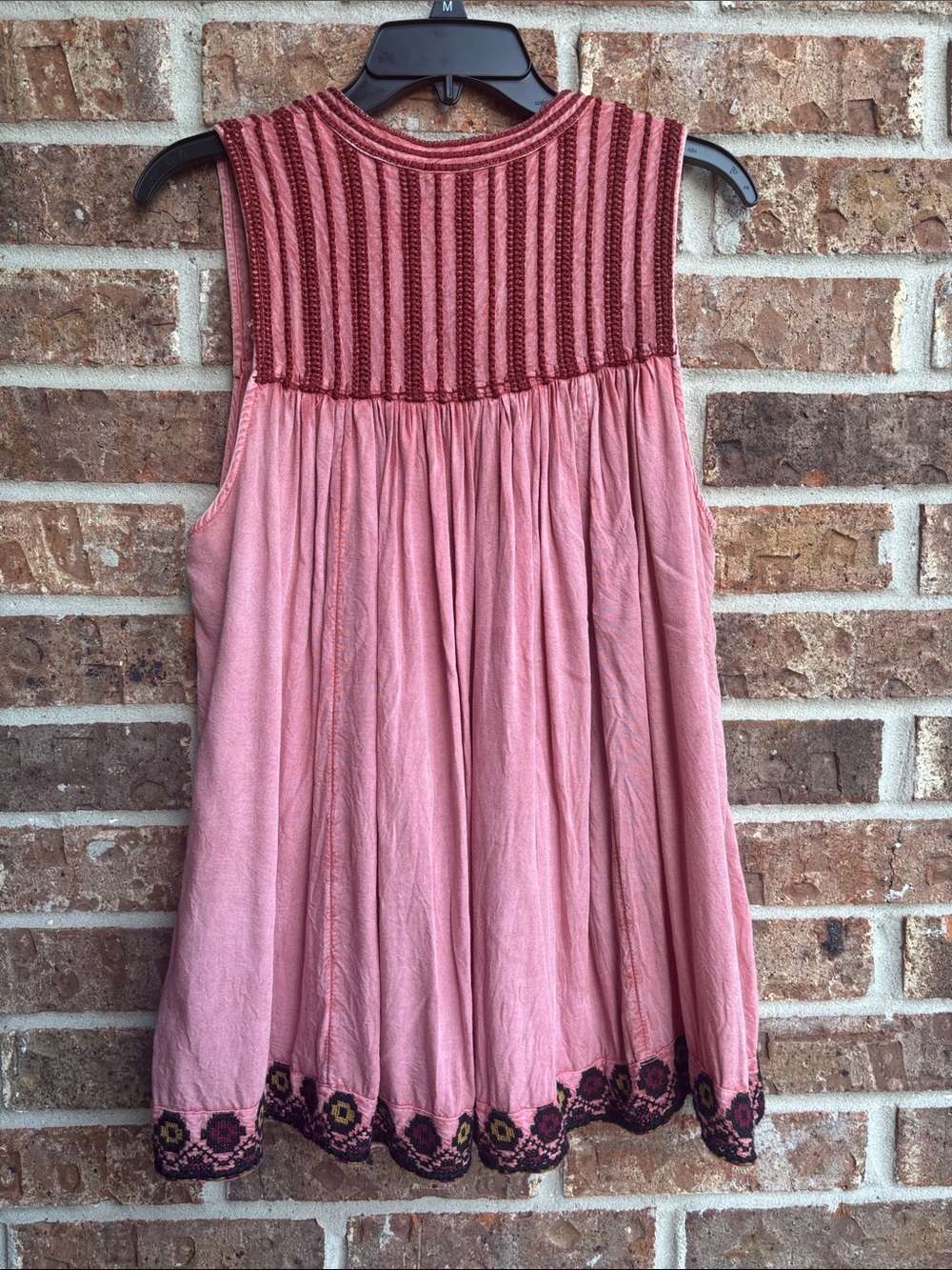 Rachel Zoe Rose-Pink flowy Embroidered Tassel Sleeveless Top - Picture 7 of 7